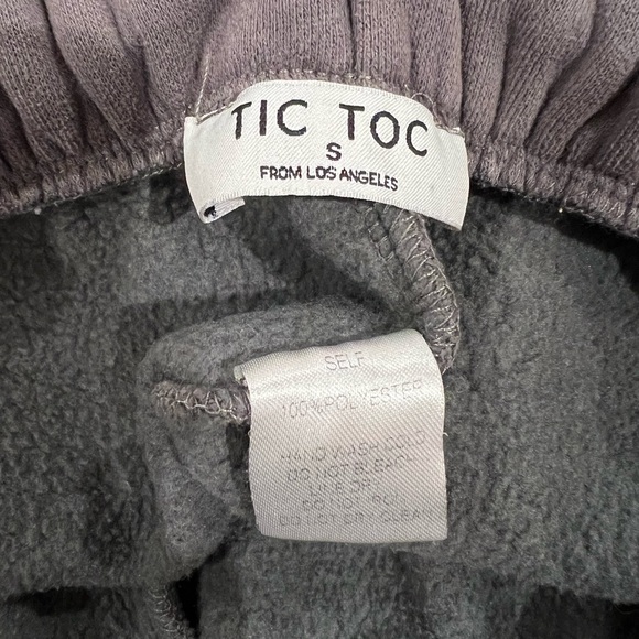 Tic Toc Charcoal Grey Lounge Sweat Mini Shorts Chunky Pockets Pull On Cozy Small - Picture 8 of 8